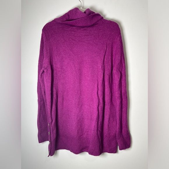 Loft NWT Merino Wool Blend Side Button Cowl Tunic Sweater XL - Picture 9 of 9